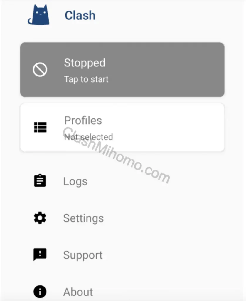  Clash For Android的主页面（dashboard）的汉化中文版介绍